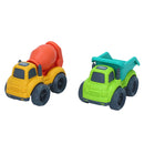 Plantastic City Vehicles Double Pack - Concrete Mixer & Dump Truck